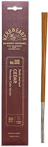 Herb & Earth bamboo incense sticks 20 pack cedar